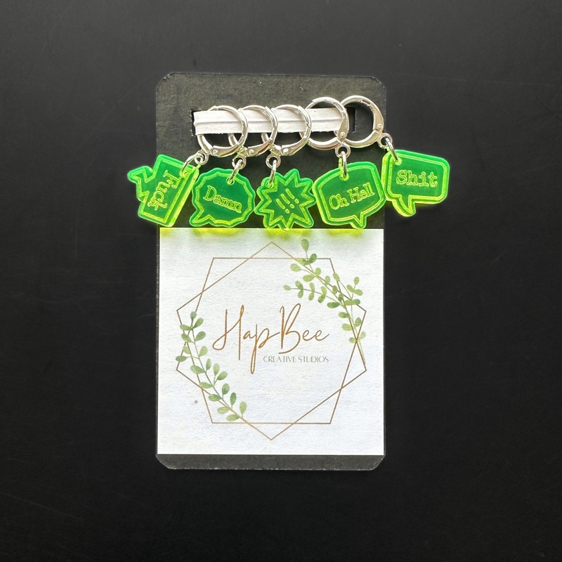 Sweary Stitch Marker Charm Set of 5