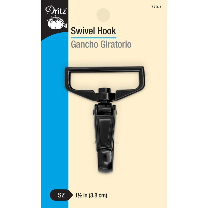1-1/2 Swivel Hook, Black