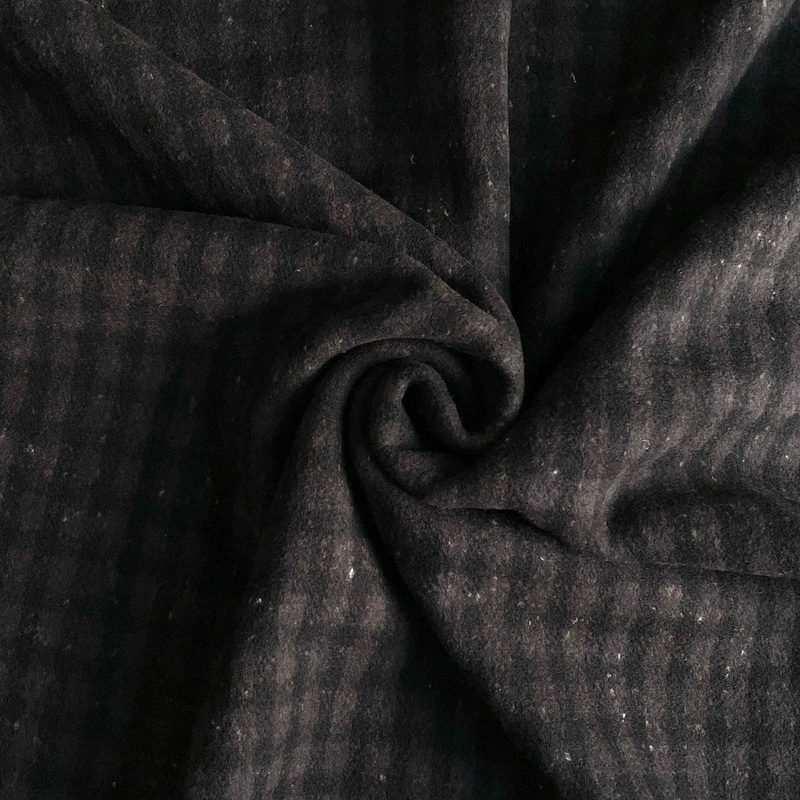 Deadstock Black Check Tweedy Wool