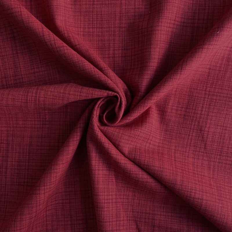 Deadstock Linen Crosshatch Red