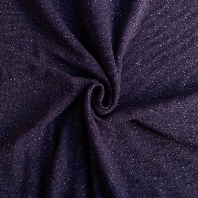 Deadstock Wool Blend Dark Blue Violet Tweed Knit