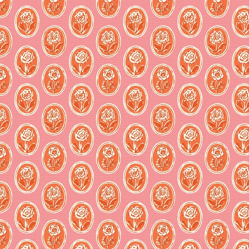 Happy Homestead / Pressed Flowers / Pink & Orange