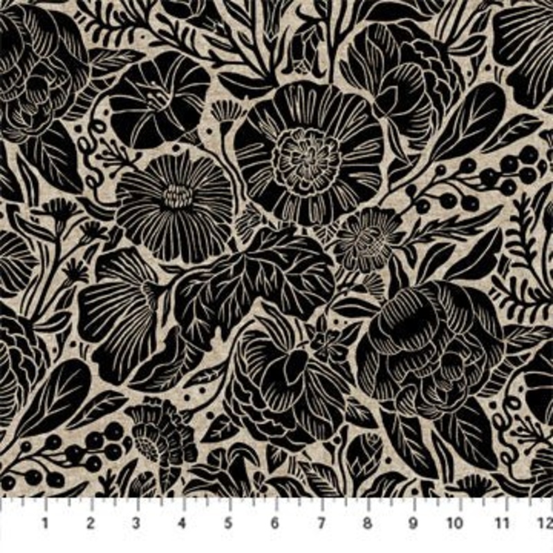In The Dawn Canvas / Large Flowers / Black