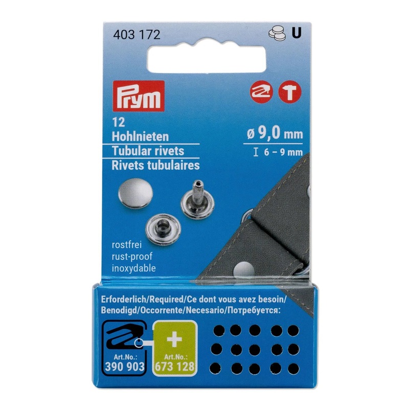 Tubular Rivets, 9 mm, 12 pcs