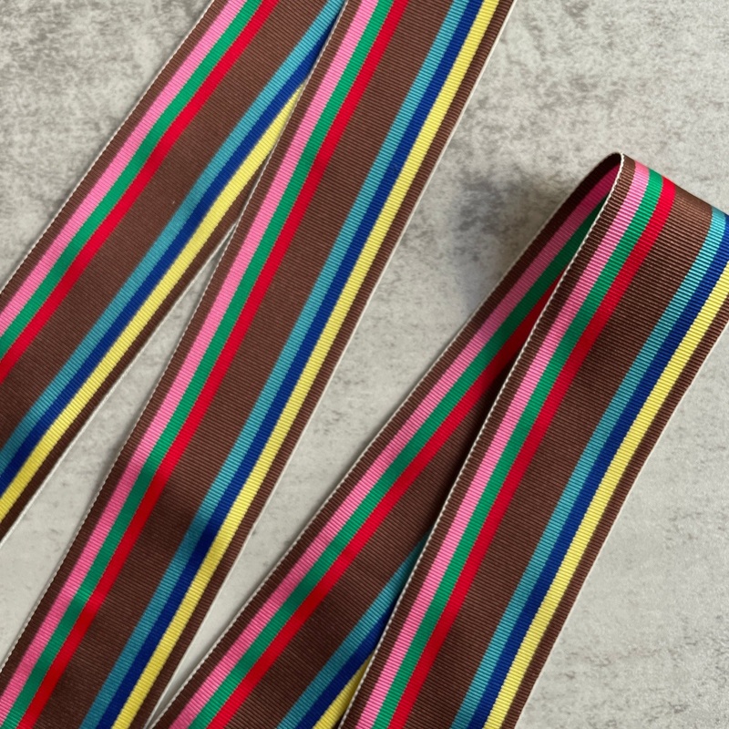Chocolate Stripe Vintage Grosgrain