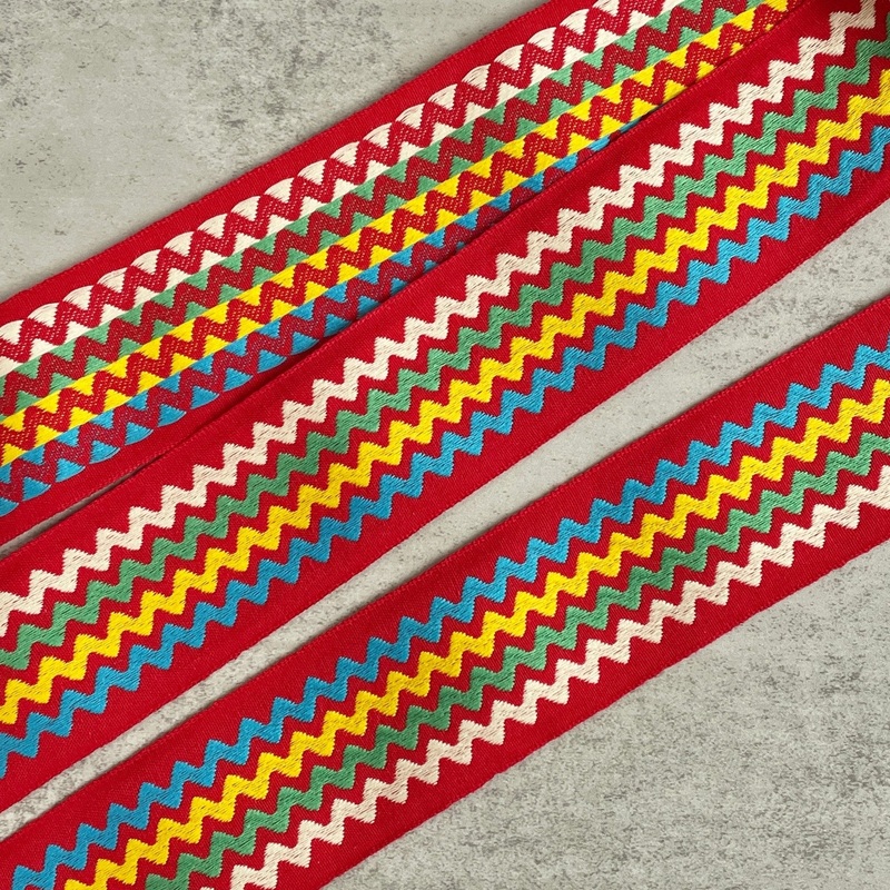 Colorful Zig Zag Vintage Jacquard Ribbon