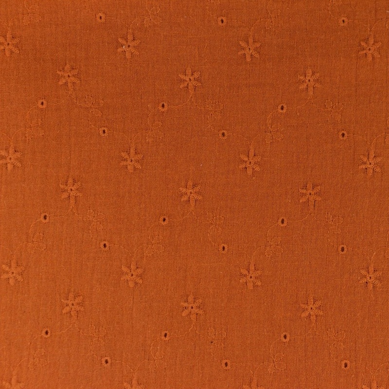 Embroidered Star Flower Double Gauze