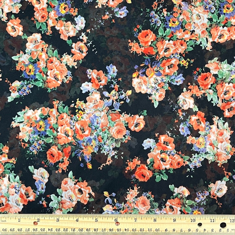 Black Floral Sheer Knit