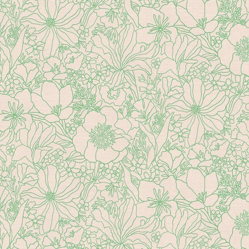 Cottage Blooms / Sunday Morning – Green / Rayon
