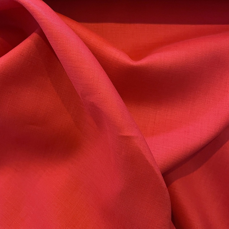 Deadstock Bright Red Linen