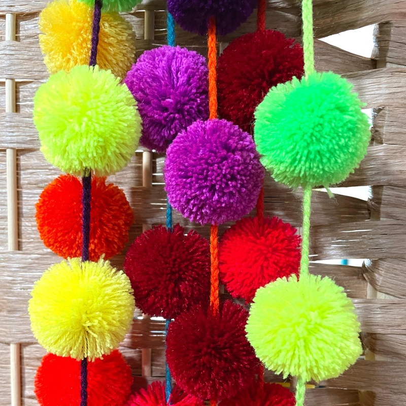 Mexican PomPom Garland / Neon Multi