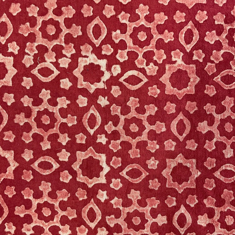 Rust Batik Block Print Cotton