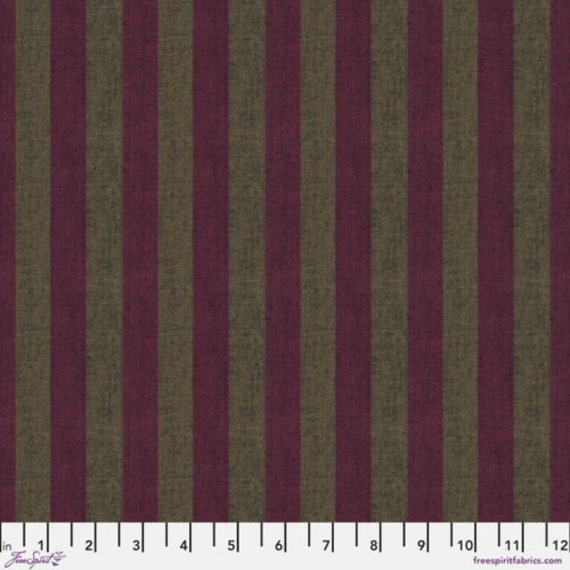 Shot Cotton Wide Stripe / Cranberry