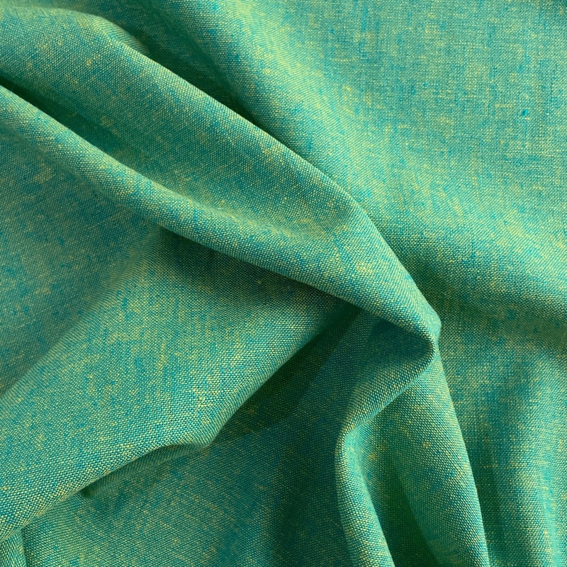 Teal & Yellow Yarn Dyed Cotton/Linen Blend