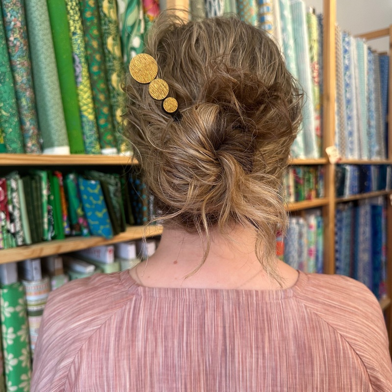 Acrylic Hair Stick with Metal Decoration