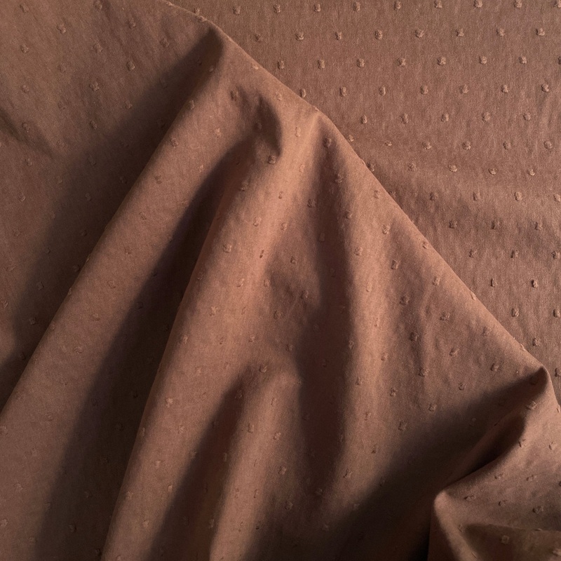 Cocoa Swiss Dot Cotton
