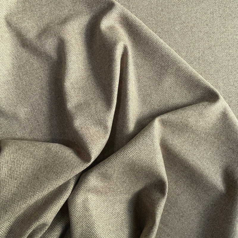 Oatmeal Herringbone Tweed Wool