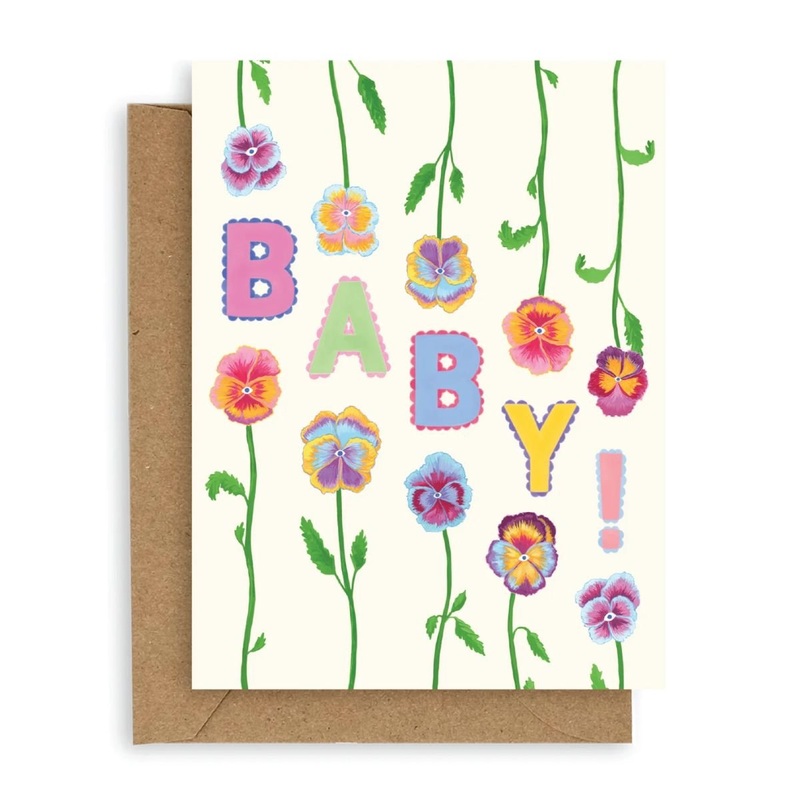 Pansies Baby Card