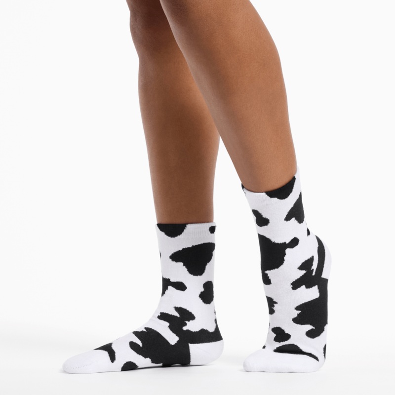 Women’s American Made Cow Print Crew Sock