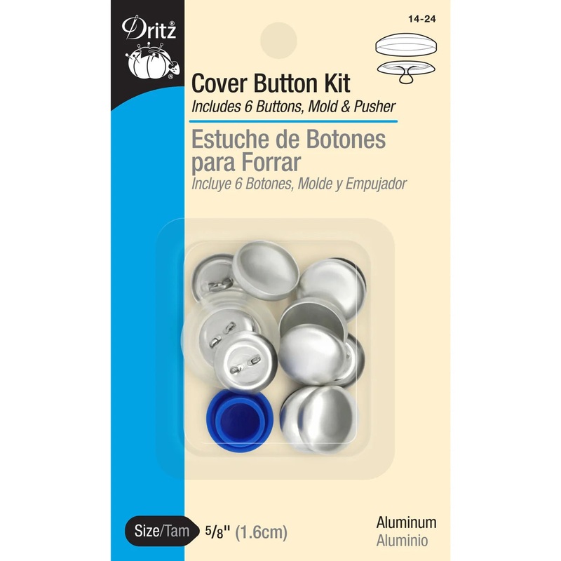 5/8 Cover Button Kit, Nickel